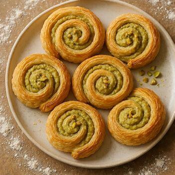 Rollsy pistacjowe bezglutenowe na talerzu