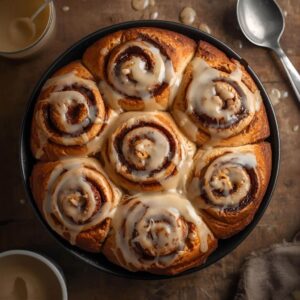 Cynamonki polane klasycznym lukrem waniliowym