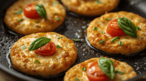 Mini pizzerinki z serka wiejskiego smażone na patelni