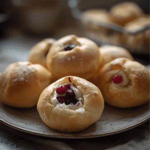 drożdżówki proteinowe z porzeczką