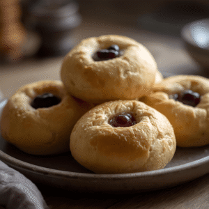 drożdżówki proteinowe z wiśniami