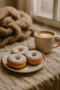 Domowe oponki serowe podane do kawy