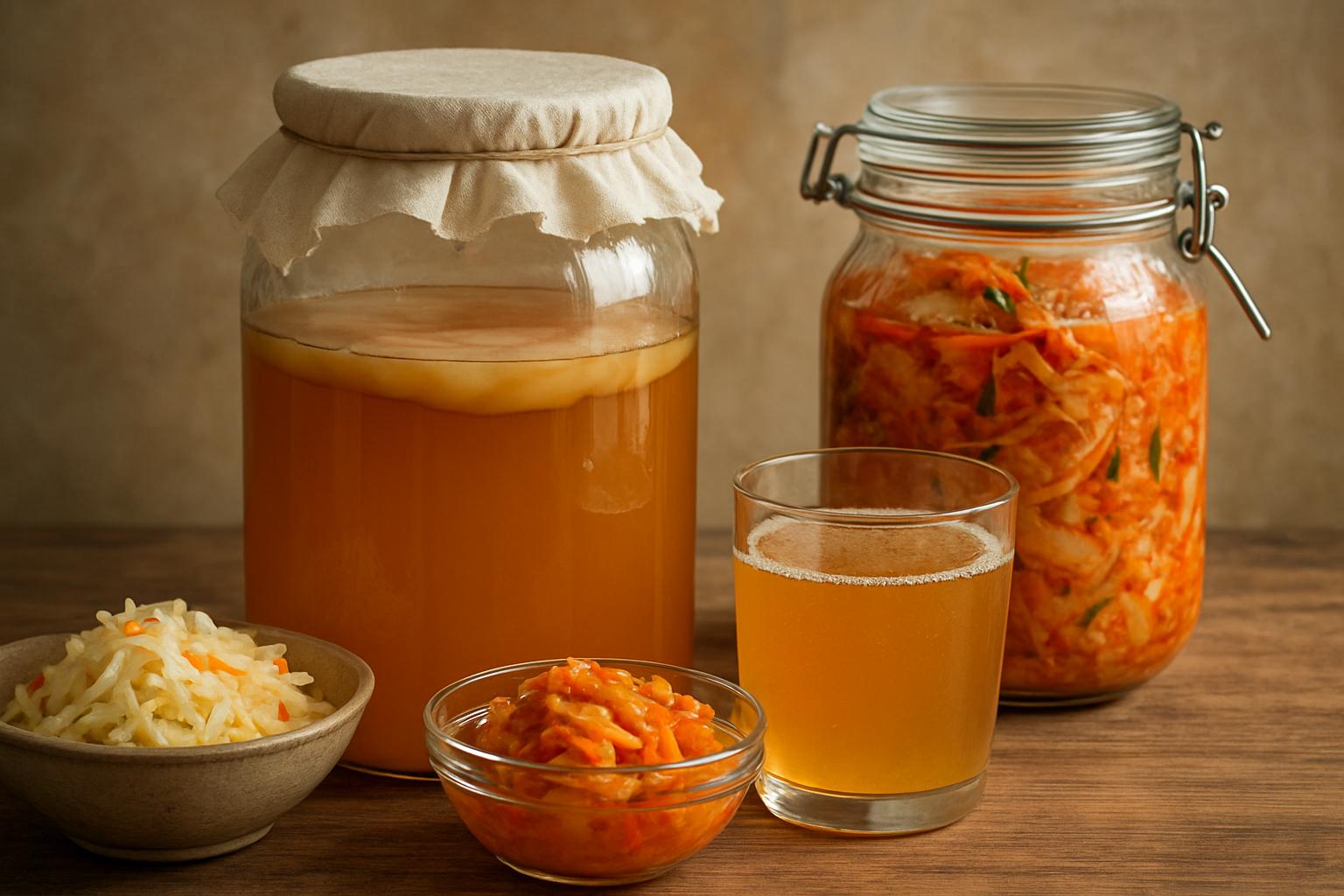 Fermentacja domowa – jak bezpiecznie robić własne kimchi, kombuchę i zakwasy?. Kombucha – fermentowany napój z charakterem i lekko kwaskowatym profilem Fermentacja domowa – jak bezpiecznie robić własne kimchi, kombuchę i zakwasy?. Kombucha – fermentowany napój z charakterem i lekko kwaskowatym profilem