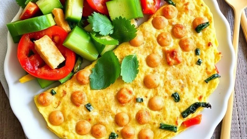 Omlet warzywny na bazie mąki z ciecierzycy — śniadanie, które zostaje z tobą na cały dzień