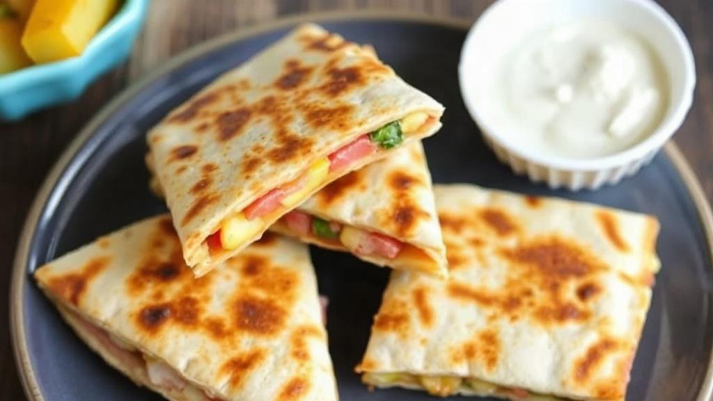 Pomysły na słone przekąski z tortilli bez smażenia w głębokim tłuszczu. Mini quesadille bez zbędnego tłuszczu